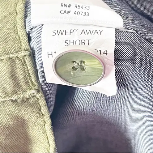 Horny Toad Linen Blend Cuffed Swept Away Bermuda Shorts, Size 8