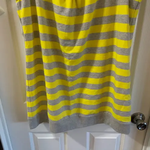 New York And Company Yellow/Grey Striped Dress Large