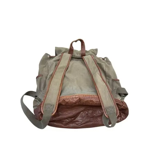 Cape Juby Womens Green Denim & Faux Leather Backpack 14x16 SKU 7057