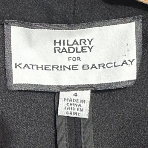 Hilary Radley For Katherine Barclay Rouched Sleeve Crepe Blazer 4 Black $100