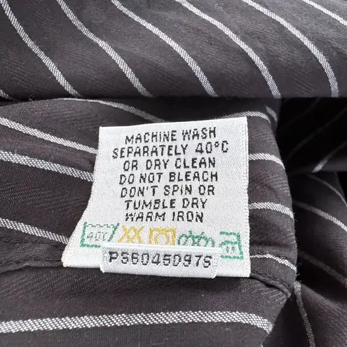 Bugatachi - Uomo | Button Up Long Sleeve | Black and White Striped | Size L