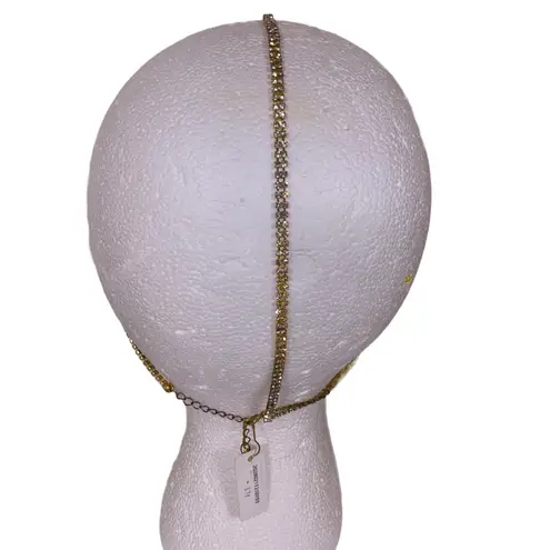 AUTHENTIC LELET NY RHINESTONE GOLD TONE HEAD PIECE