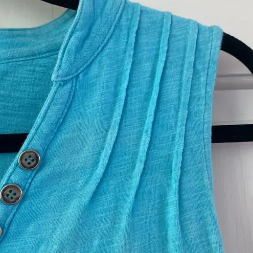 Neon Buddha Blue Layered Cotton Dress Sleeveless Comfort Pool Beach Size XS