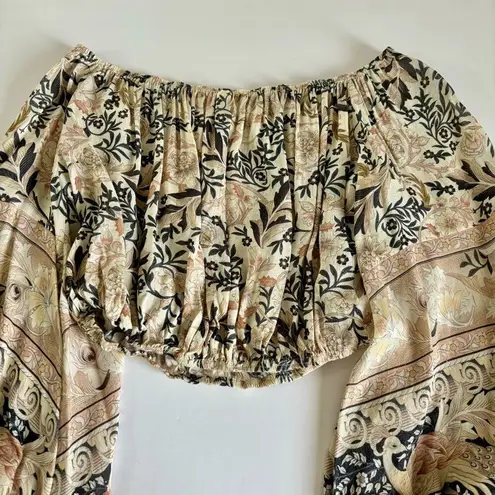 Spell & The Gypsy Pearl Oasis Off the Shoulder Cropped Floral Blouse Size Small
