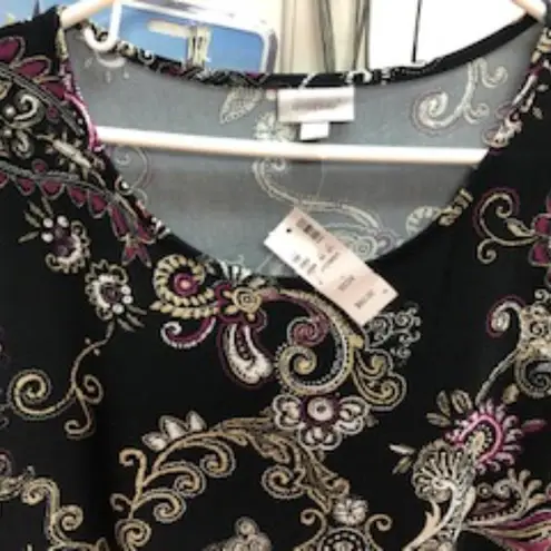 Avenue Flowy dress Round neck, Short sleeves, Purple, black, white ,tan 22/24 Size undefined