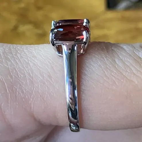 Red Labradorite Sterling Silver Ring Size 7.75