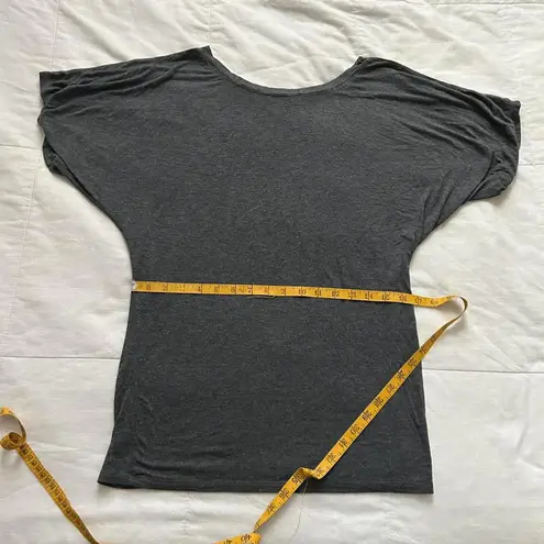 Grey draped fitted waist loose tee size small Gray