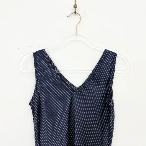 Halston Heritage Vintage Halston Intimates 100% Silk Navy Stripe Slip Midi Dress