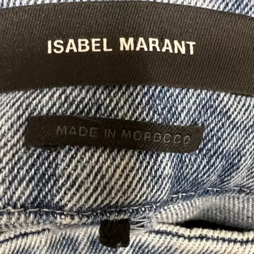 Isabel Marant Nanouli Denim Stirrup Jeans Pants Light Blue Acid Wash sz 38 US 6