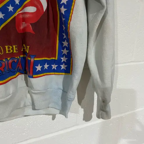 Jerzees  Men's Crewneck Sweater - White with Patriotic Design thumbnail 2