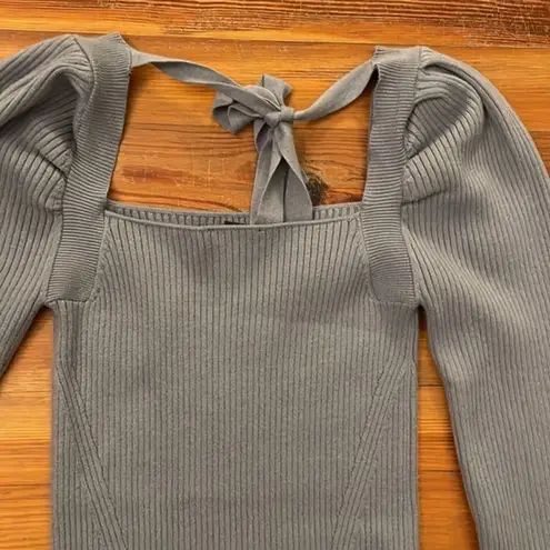 House of Harlow 1960 Dune Blue Rib Knit Sweater Dress Womens Size Medium NEW