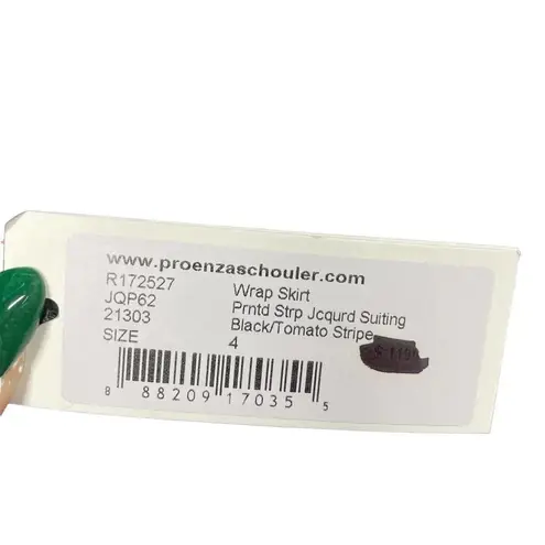 Proenza Schouler Striped Jacquard Suiting Wrap Skirt Black Red Size 4