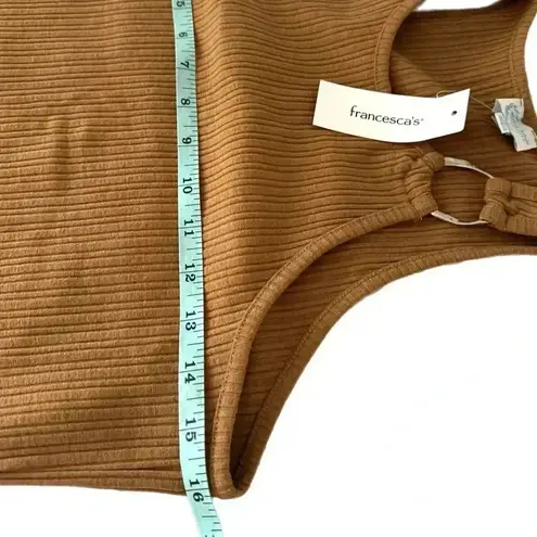 NWT Francesca's Womens Medium Beige Tank Dress Sleeveless Ribbed Knit Midi Tan