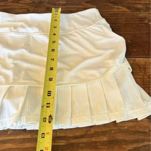 Athleta  white good match stretch pleated ruffle tennis running skirt medium