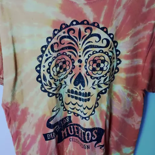 Urban Outfitters Disney Día De Los Muertos Tie Dye T Shirt Graphic Tee Short Sleeve Cotton Solid