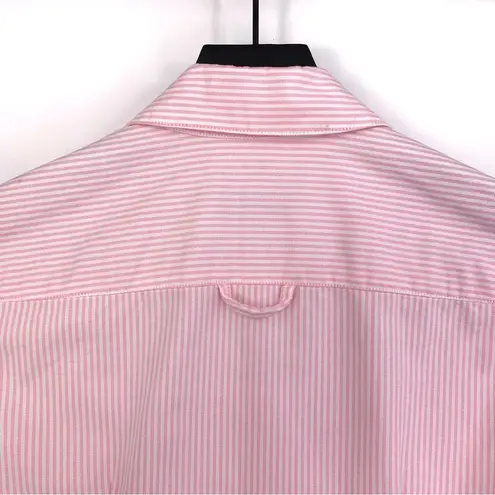 THE SLEEP SHIRT Pinstripe Shirt Mini Dress Pink White XS