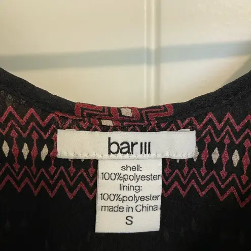 Bar III EUC |  women’s‎ dark color patterned cinched waist dress — small