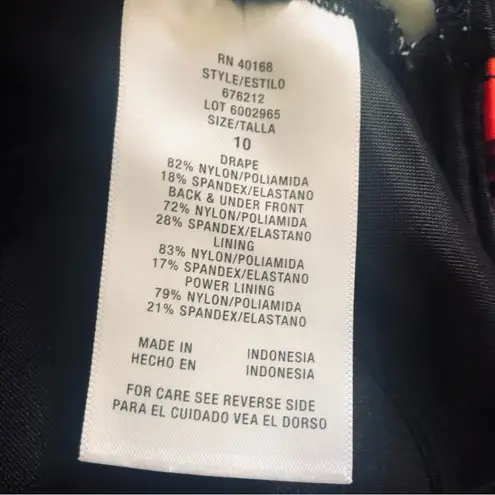 MiracleSuit Dreamsuit One Piece Slimming Hawaiian Print Wrap Style Ruched Swimsuit Sz 10