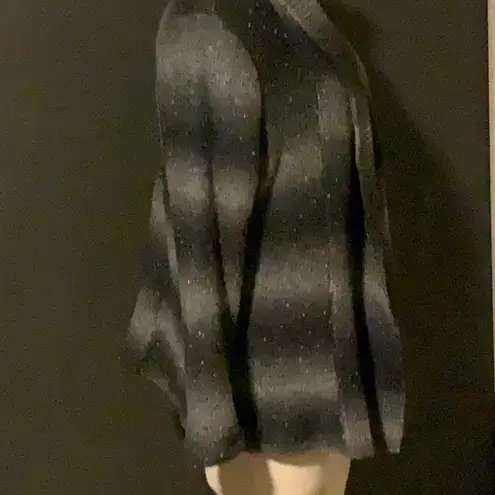 Style & Co. Dark Gray and Silver Knit Cardigan Black Size XL