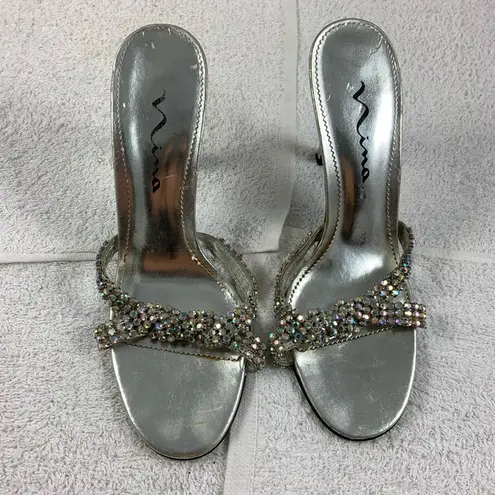 Nina Shoes 9M Nina Jewel Peep Toe 3” Kitten Heels