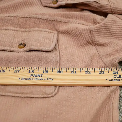 Pilcro Corduroy Shacket Duster Oversized Button Up Long Sleeve Mauve Size L - Image 14