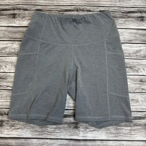 All In Motion Women's Spandex Bermuda Bike Shorts M Med Medium Grey Gray Stretch