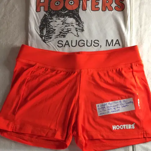 Hooters B37 #14 Girl Worn Tank and New Shorts from Saugus MA Size XS/XS-A