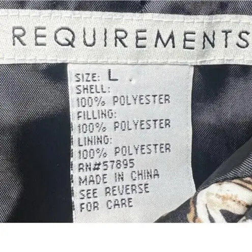 Requirements Quilted Jacket Womens Large Brown Tan Paisley Lightweight Boho Chic