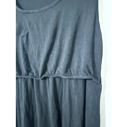 Milk Nursingwear Black Sleeveless Gathered Maternity Top Size S Rayon Spandex