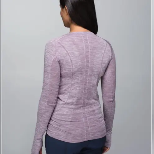 Lululemon  Swiftly Tech Long Sleeve Crew Size 4 Space Dye Heathered Purple Fog