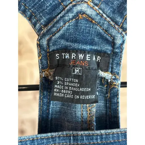 Vintage Starwear Jeans Overalls Skirt Medium Denim Dress Y2K Fashion Blue
