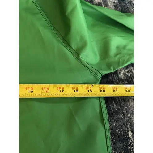 VTG 80s Lot One Inc of Boston Green Rain Coat PVC Tartan Liner Medium ROCKABILLY