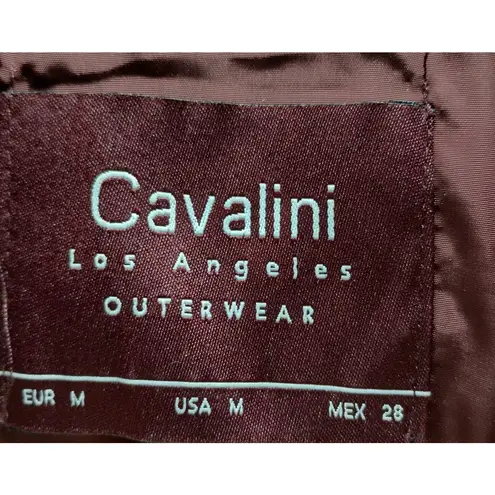 Cavalini Women's Size Medium Vest Wine Red Zip-Up Pockets Fleece Lined Outerwear