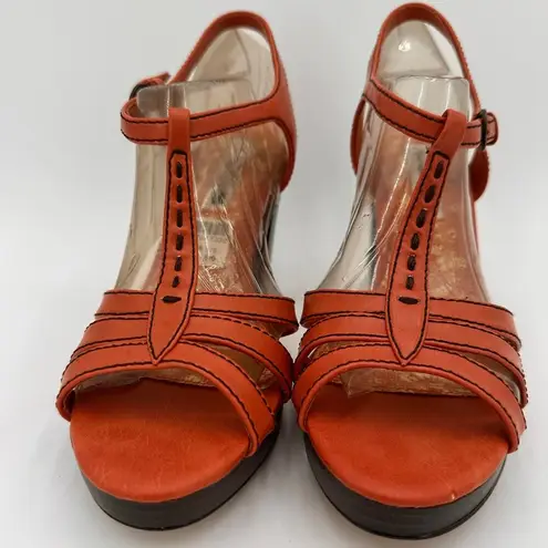 American Eagle  Coral Strappy Sandal Heels New with tags Size 6.5