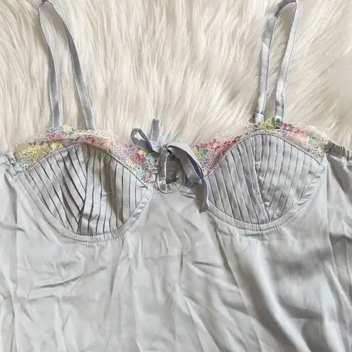 Cider Satin Sweetheart Baby Doll Rainbow Lace Trim Mini Dress Size M NWT