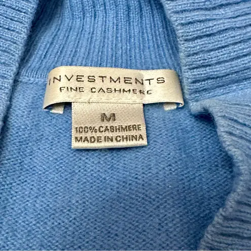 Investments V-Neck Cashmere Sweater Sky Blue Fall Winter Cozy Soft Great Layers