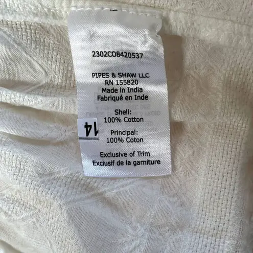 Veronica Beard Minoru Dress White Cotton Cover Up Long Sleeve Adjustable Size XS