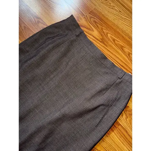 Vintage Lady Blanche Grey Brown Knee Length Midi Pencil Skirt Size Large