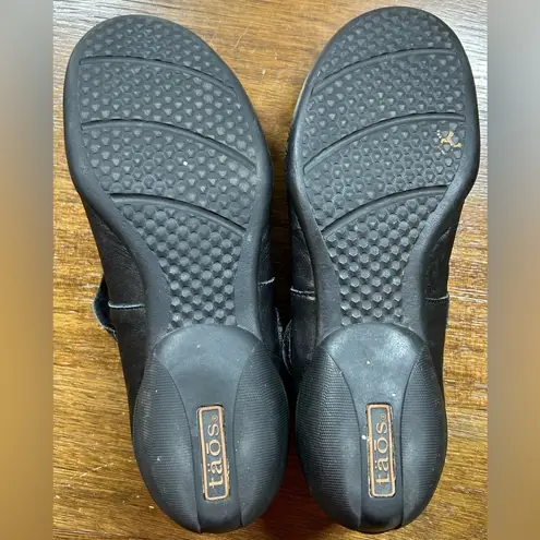 Taos Applause Women’s Leather Black Size 7 Mary Jane Loafer Strap Slip On Shoe