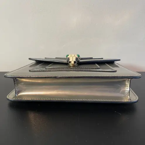 BVLGARI Small Serpenti Forever Square Shoulder Bag Metallic Leather - Preowned