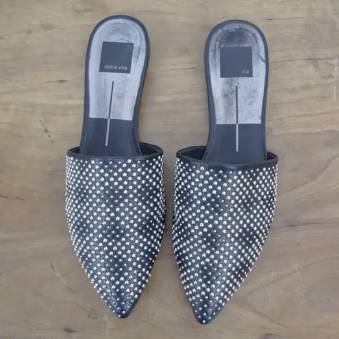 Dolce Vita Women's Studded Ezra Slide Flats Size 8.5M Black