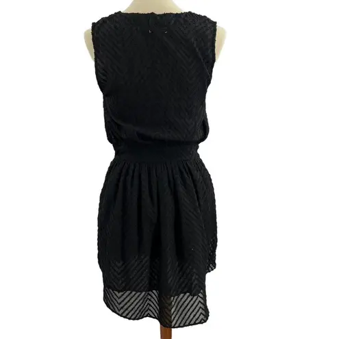 LA Made Black Textured Plunge Neckline Dress Size XS New