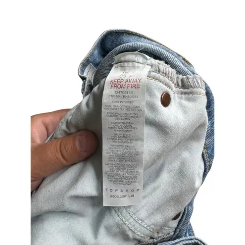 Topshop  Women's High Rise Denim Mom Cuffed Shorts US 2 Summer Spring