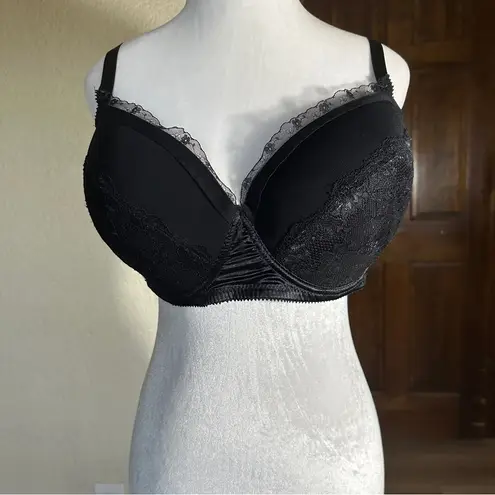 Jaclyn Smith Black Lace Full Figure Padded Underwire Bra 44D