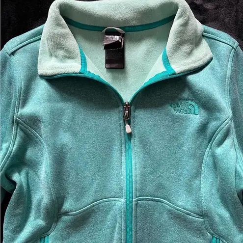 The North Face  Women’s Mint Green Logo Full Zip Osito Silky Fleece Jacket Sz M