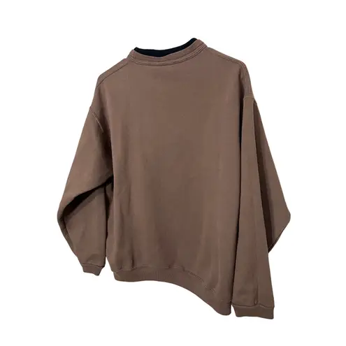 Vintage Top Stitch by Morning Sun Tree Embellished Crewneck Sweatshirt 1X Brown