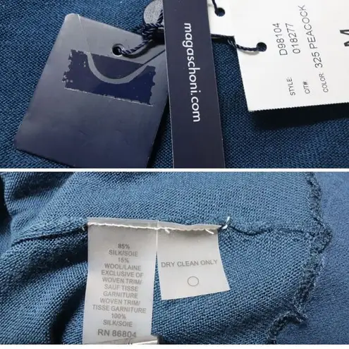 Magaschoni NEW Sequin Tank Top, Silk/wool blend, Blue, M