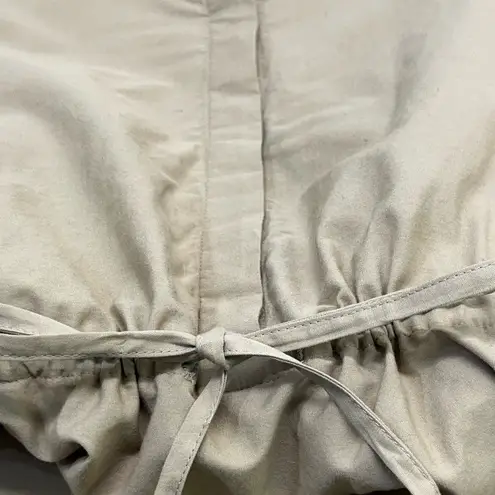 Sweet Magnolia Long Sleeve Shirt Dress W/Embroidered cut out 100% Cotton L Tan Size L