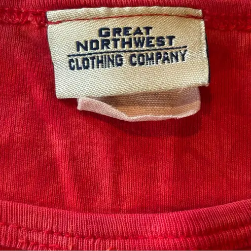 Great Northwest Clothing Company Red with White Stars Short Sleeve T Shirt Small