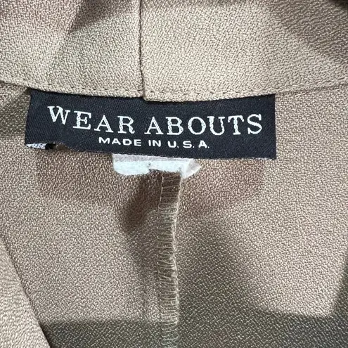 Wear Abouts Vintage Made in the USA Brown Tan Button Down Blazer Shoulder Pads Size M